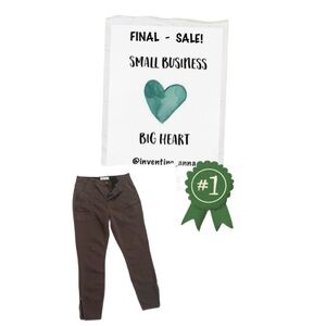 KNOX ROSE ~ Chocolate Brown Stretch Denim Pants w/Pork Chop Pockets size 8